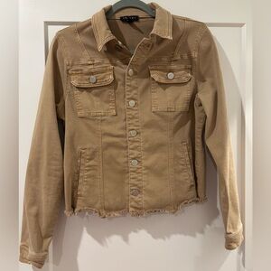 Tribal Distressed Gold Denim Jacket